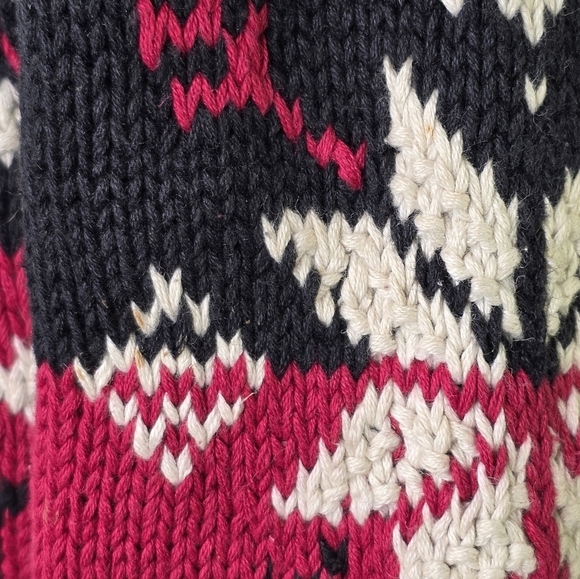 Coldwater Creek Suede Fair Isle Knit Jacket PXL Nordic Cottagecore Winter Coat - Picture 11 of 11